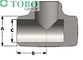 معدات أنابيب الفولاذ المعدني متساوية Tee DN 80 STD ASTM A335 WP5 سبيكة الفولاذ القياسية النهايات الحاجز ASME B16.25