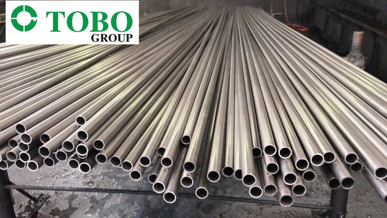 أنبوب دائري من سبائك التيتانيوم ASTM B338 Gr9 بقطر 10 بوصات وسمك 20 مم مصقول ومدلفن على الساخن