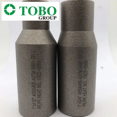 وصلات مواسير من سبائك التيتانيوم ASTM B363 Ti Gr7 2 `` x 1 '' SCH10S x SCH40S حلمة من سبائك التيتانيوم