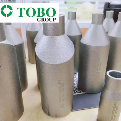 وصلات مواسير مزورة من سبائك التيتانيوم الصلب ASTM B861 GR2 2 `` x 1 '' SCH10S x SCH40S حلمة من سبائك التيتانيوم