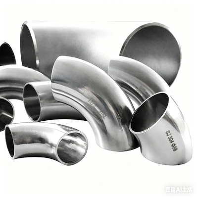 كوع من الفولاذ المقاوم للصدأ 304 المصقول، وصلة لحام بالدفع بزاوية 90 درجة للأعمال الصحية