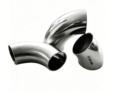 كوع من الفولاذ المقاوم للصدأ 304 المصقول، وصلة لحام بالدفع بزاوية 90 درجة للأعمال الصحية