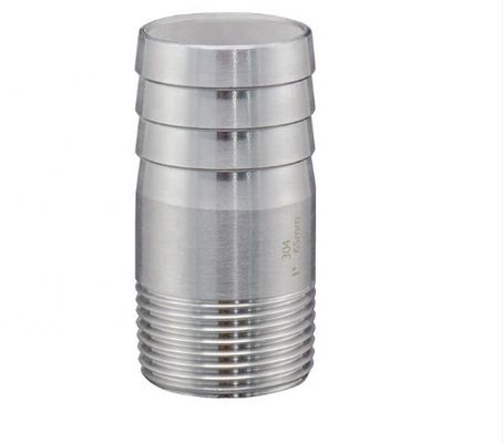 تجهيزات أنابيب الفولاذ المقاوم للصدأ GB حلمة خرطوم مرنة مرن ذكر مصقول